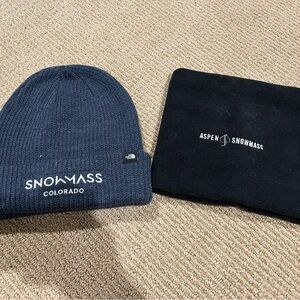 Aspen Snowmass stuff! The North Face Snowmass beanie, Aspen Snowmass neck gaiter